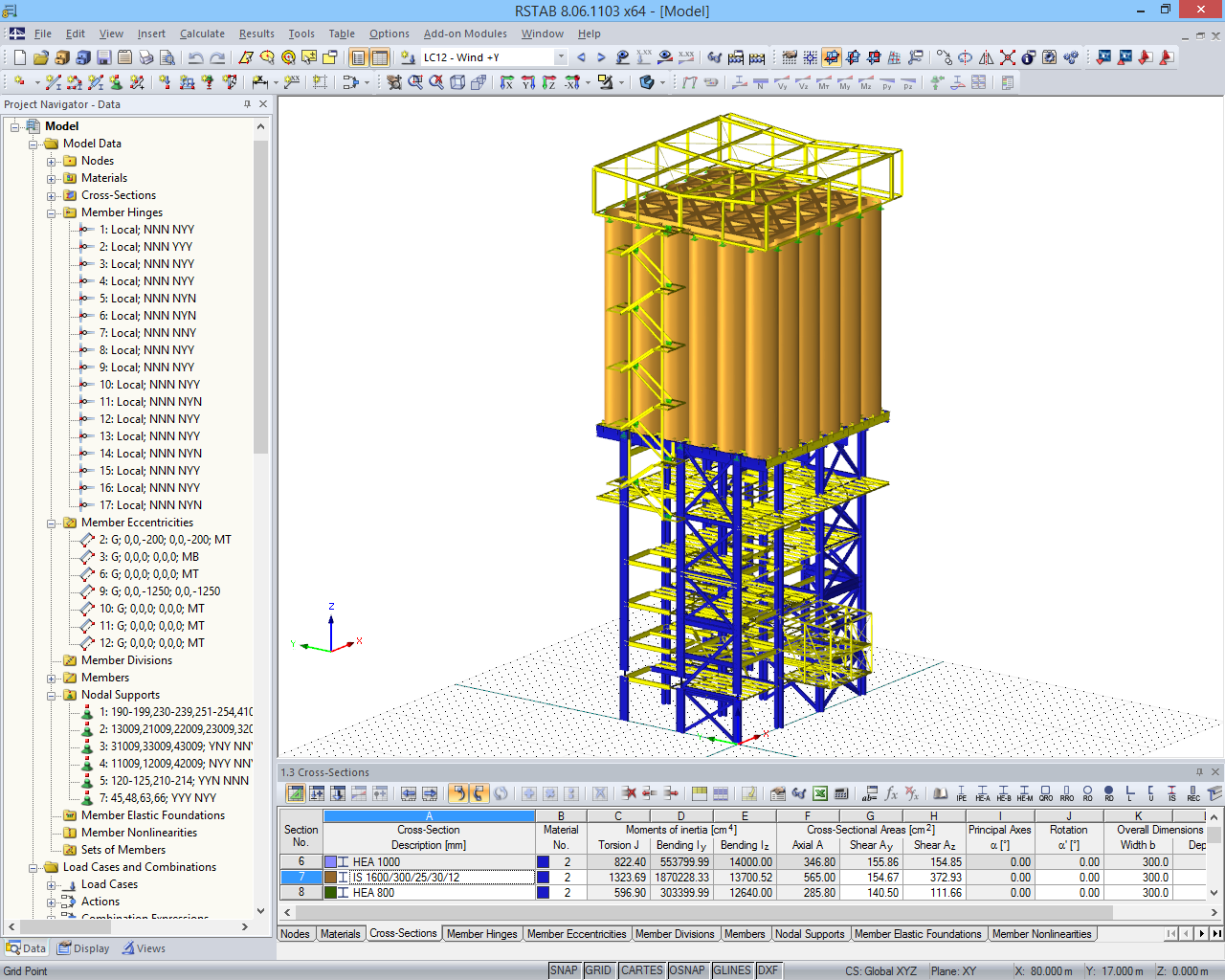 3D Model - Supporting Structure of Dry Mixing Plant in RSTAB (© Dietz Würtele)