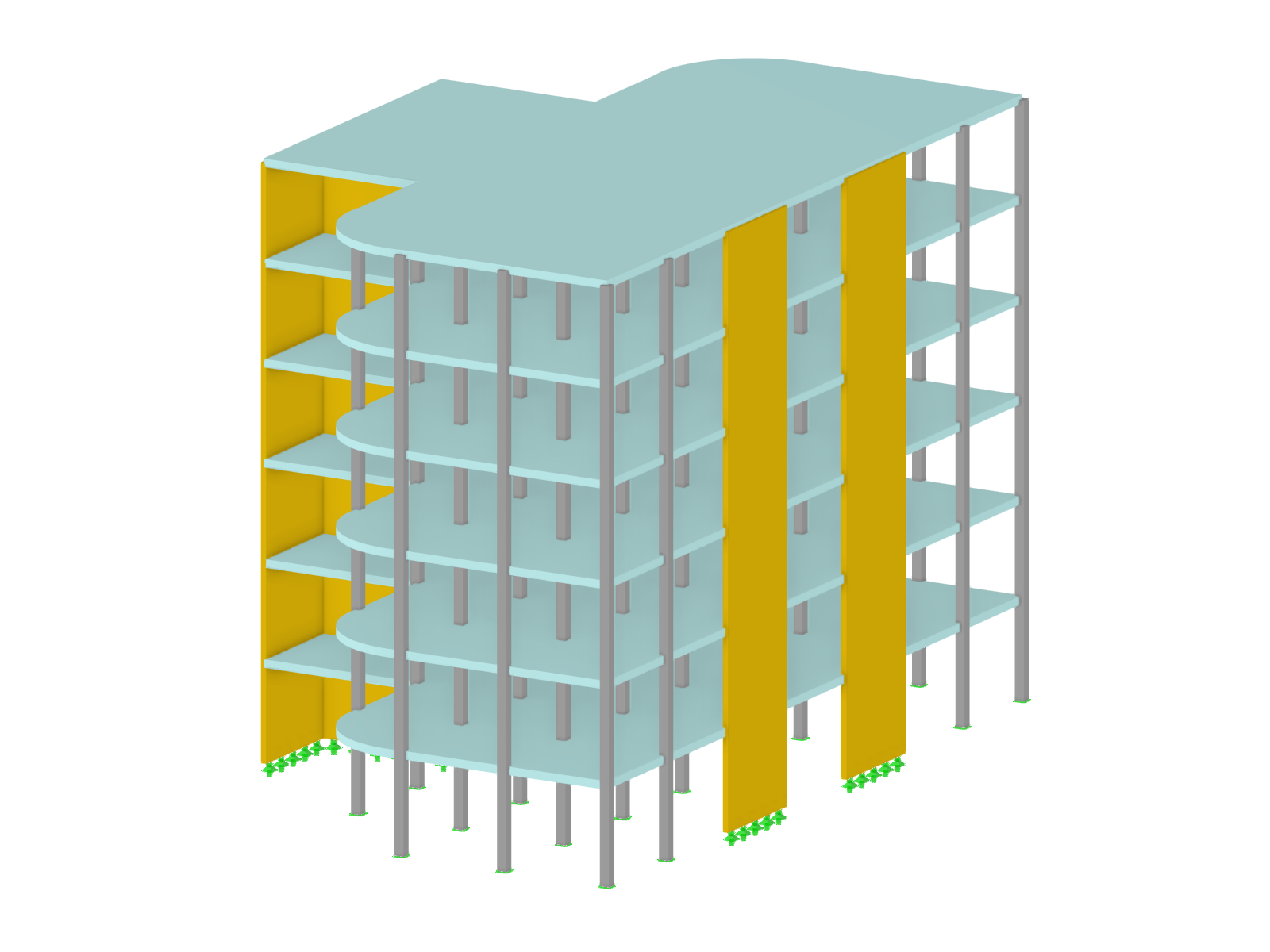 Edificio de hormigón (concreto) armado de varios pisos