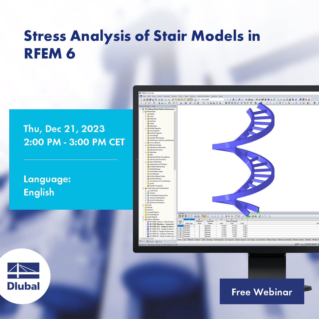 Análise de tensões em modelos de escadas no RFEM 6