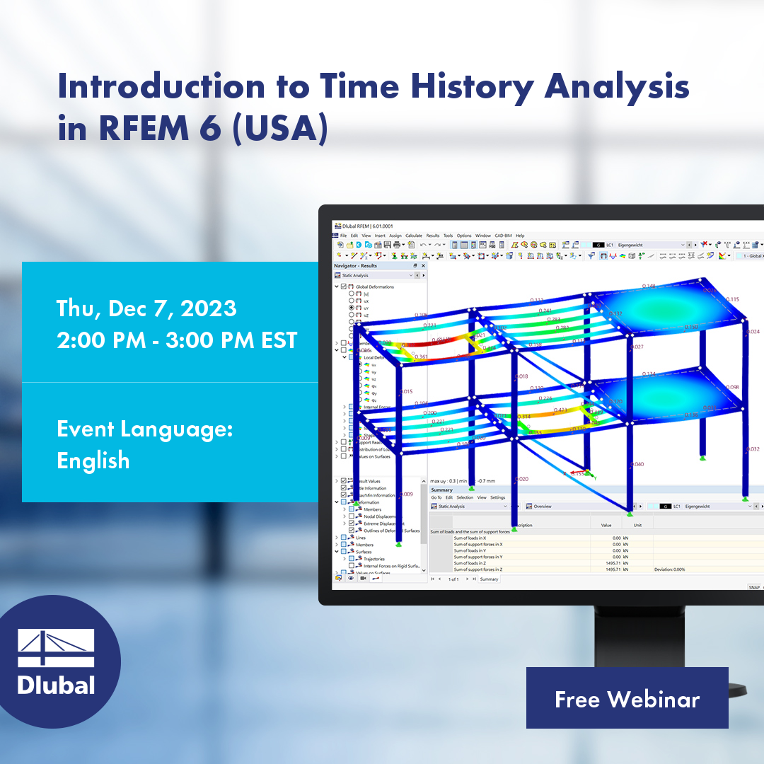 Introdução à análise de histórico de tempo no RFEM 6 (EUA)