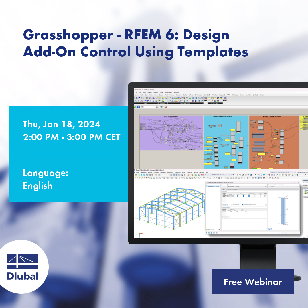 Grasshopper – RFEM 6: Controlo de módulos de dimensionamento através de modelos