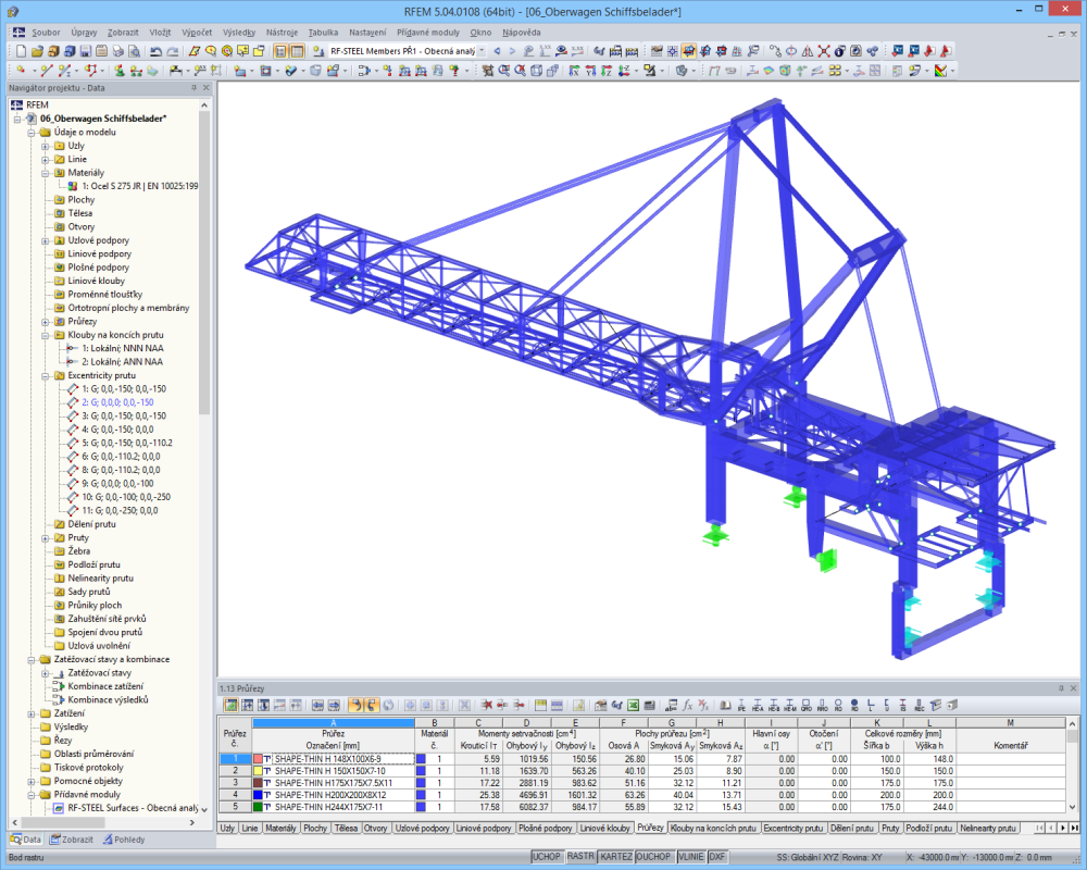 Otáčivá konstrukce pro nakládání lodí | V programu RFEM realizoval Ingenieurbüro Ehlenz, Beckingen/Německo | www.ibehlenz.de