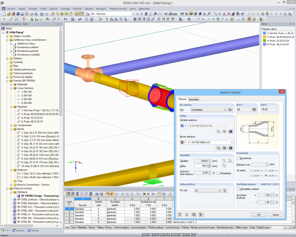 Okno "Upravit redukci" v programu RFEM