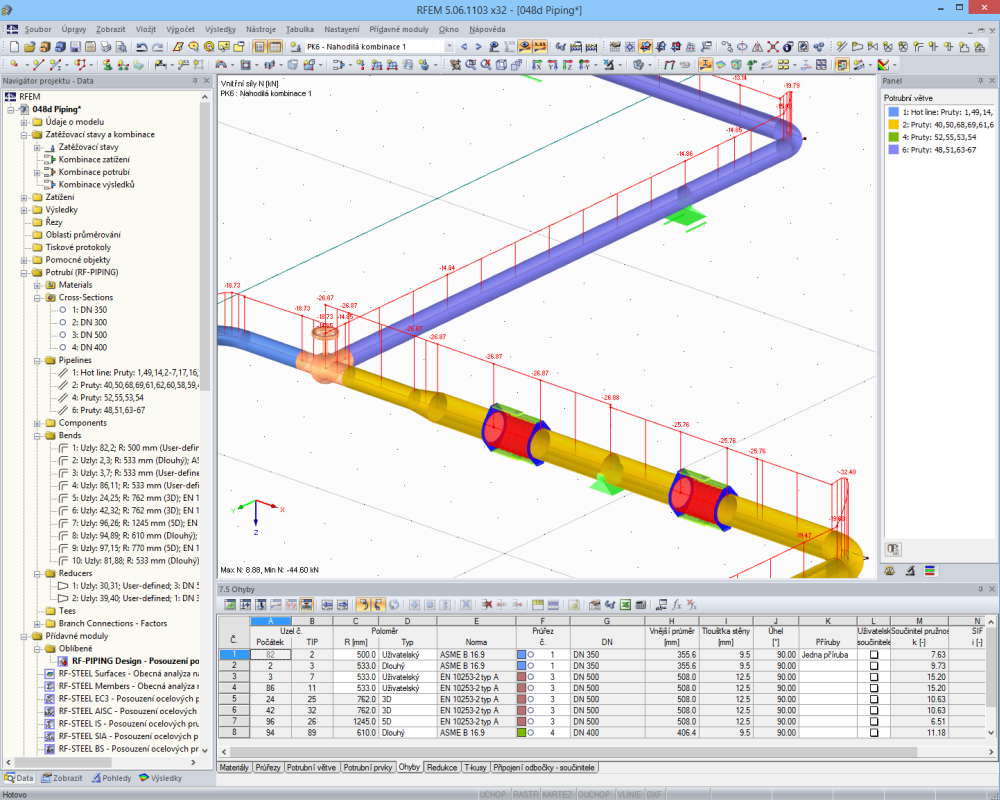 Grafické znázornění výsledků v programu RFEM