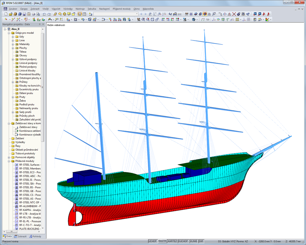 Nová plachetnice "Alexander von Humboldt II" | Navrženo v programu RFEM společností Marine Engineering Wollert GmbH, Arnis