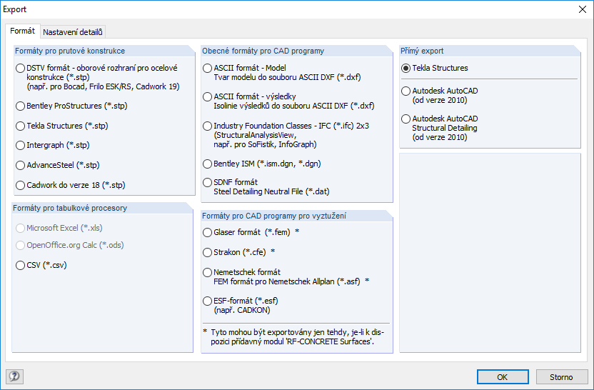 Direkter Export aus RFEM