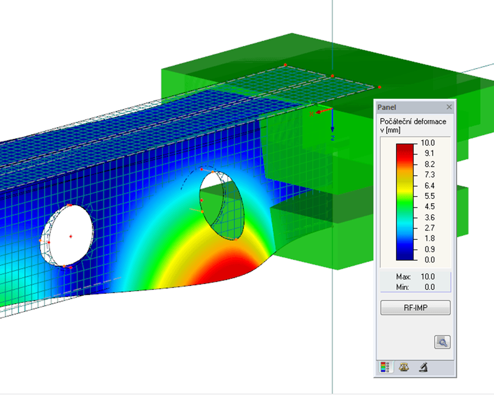 RF-IMP: síť konečných prvků s počátečními deformacemi