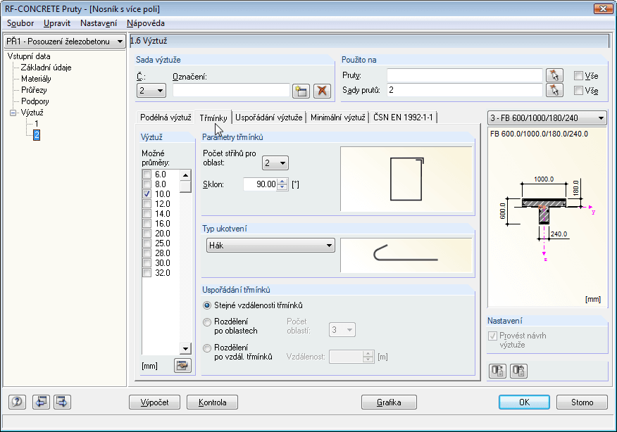 RF-BETON Stäbe - 1.5 Lager