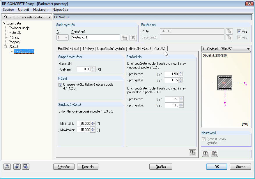 Maske 1.6 Bewehrung - Register Längsbewehrung (RF-BETON Stäbe)