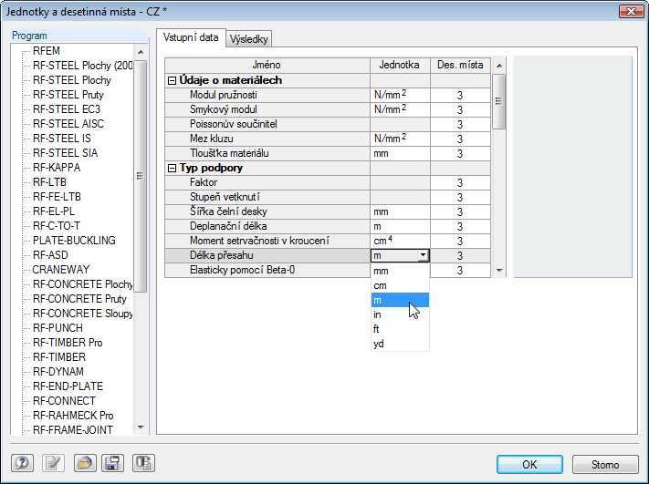 1.4 Parameter - Stäbe, Lagerungsart