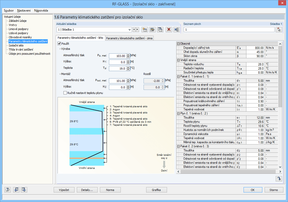 1.6 Klimalasten-Parameter für Isolierglas