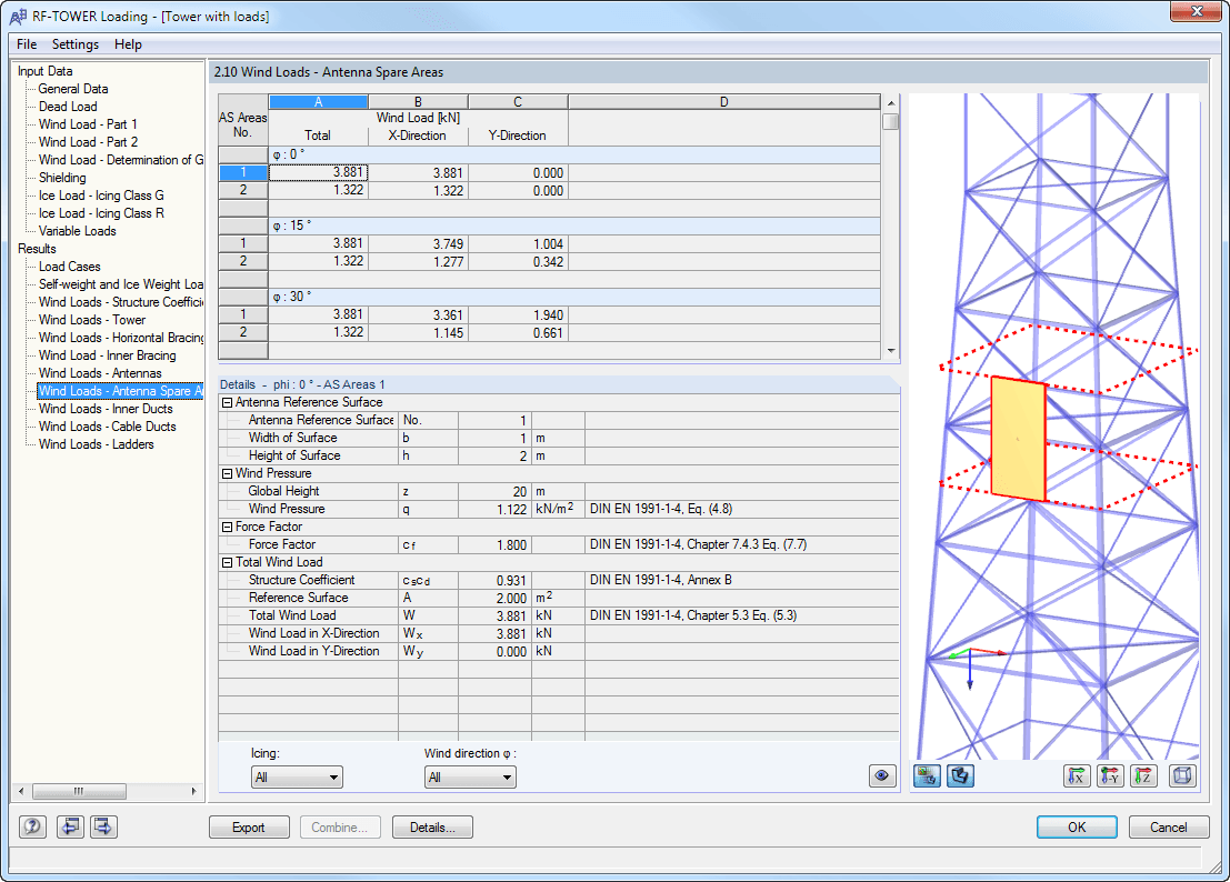 2.10 Windlasten - Antennenersatzflächen