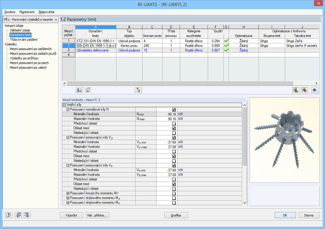 Maske 1.2 Limit-Parameter