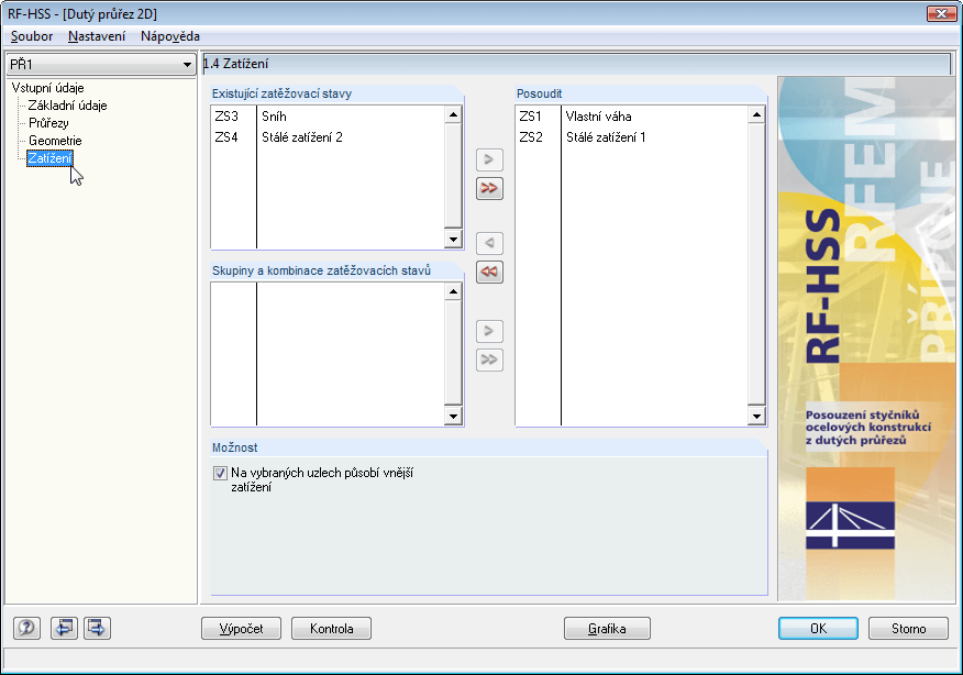 Auswahl der nachzuweisenden Lastfälle aus RFEM