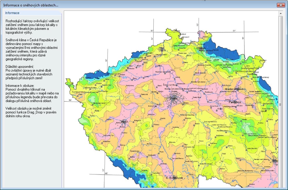 Mapa sněhových oblastí