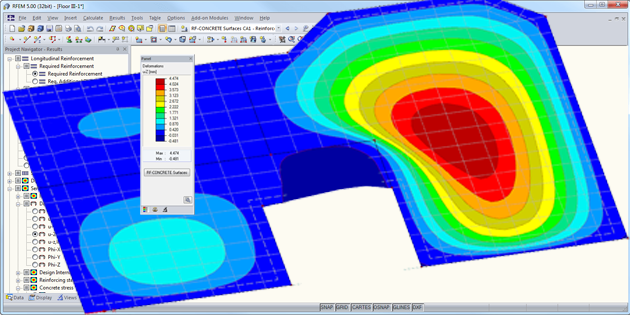 Přídavný modul RF-CONCRETE Deflect pro RFEM