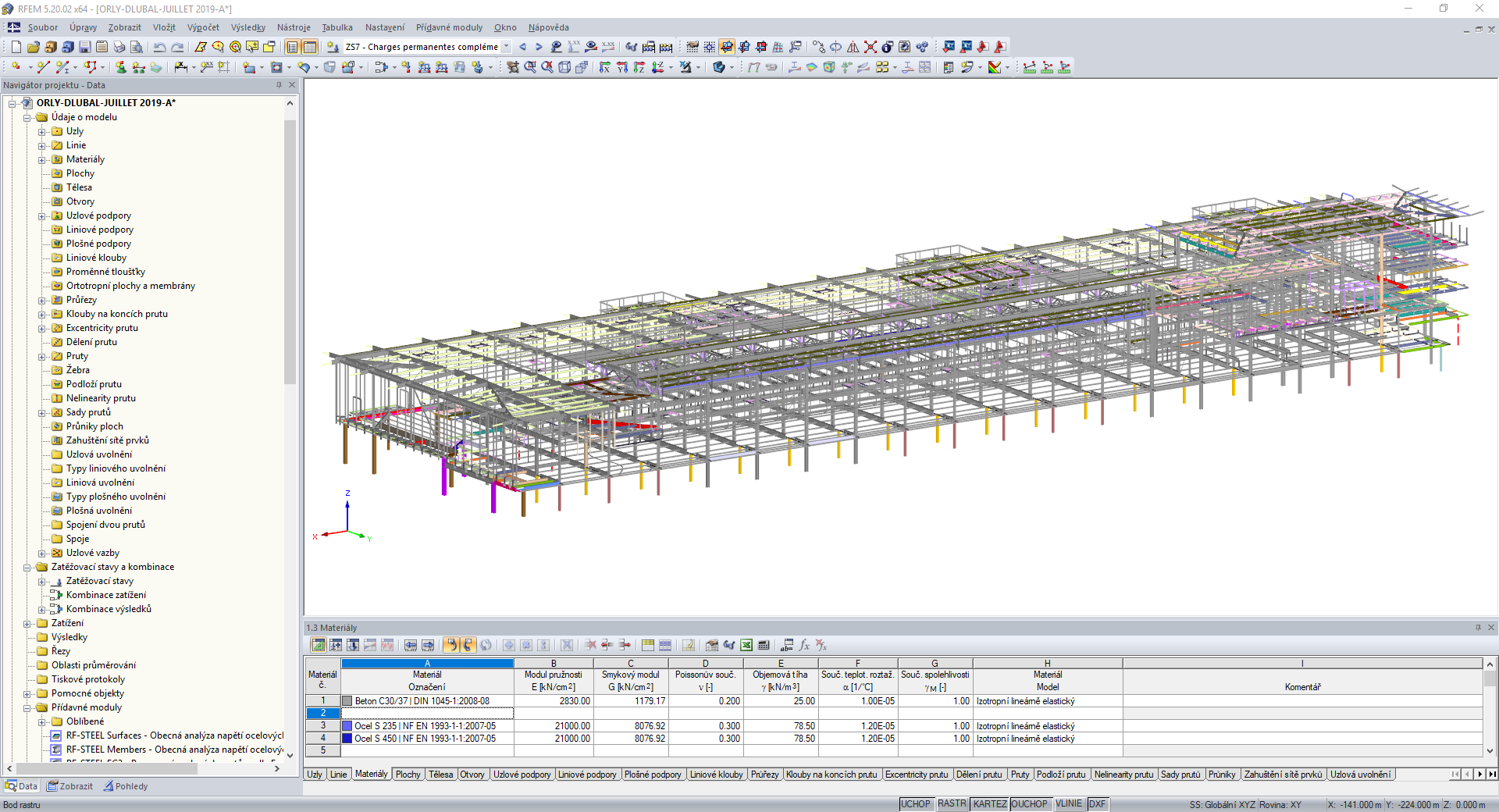 RFEM-Modell der Flughafenerweiterung Orly Sud, Frankreich (© Roux Ingénierie)