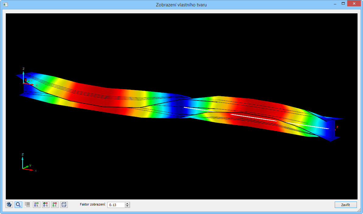 Bild 01 - Grafische Darstellung der Eigenform in RF-/STAHL AISC