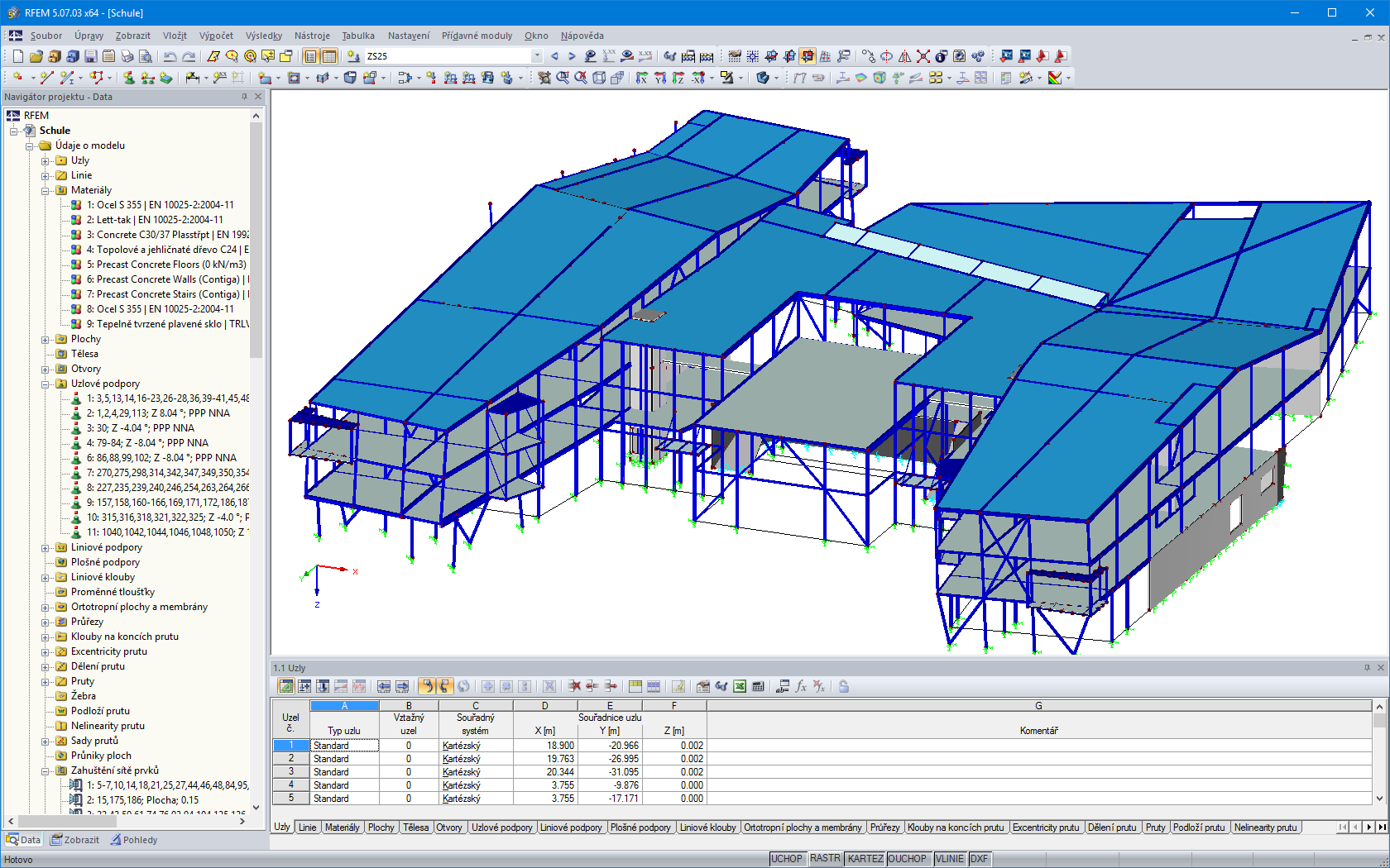 RFEM model nové školní budovy v Golu, Norsko (© DBC AS)