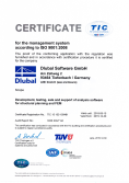 Dlubal Software GmbH - Zertifikat DIN EN ISO 9001:2015