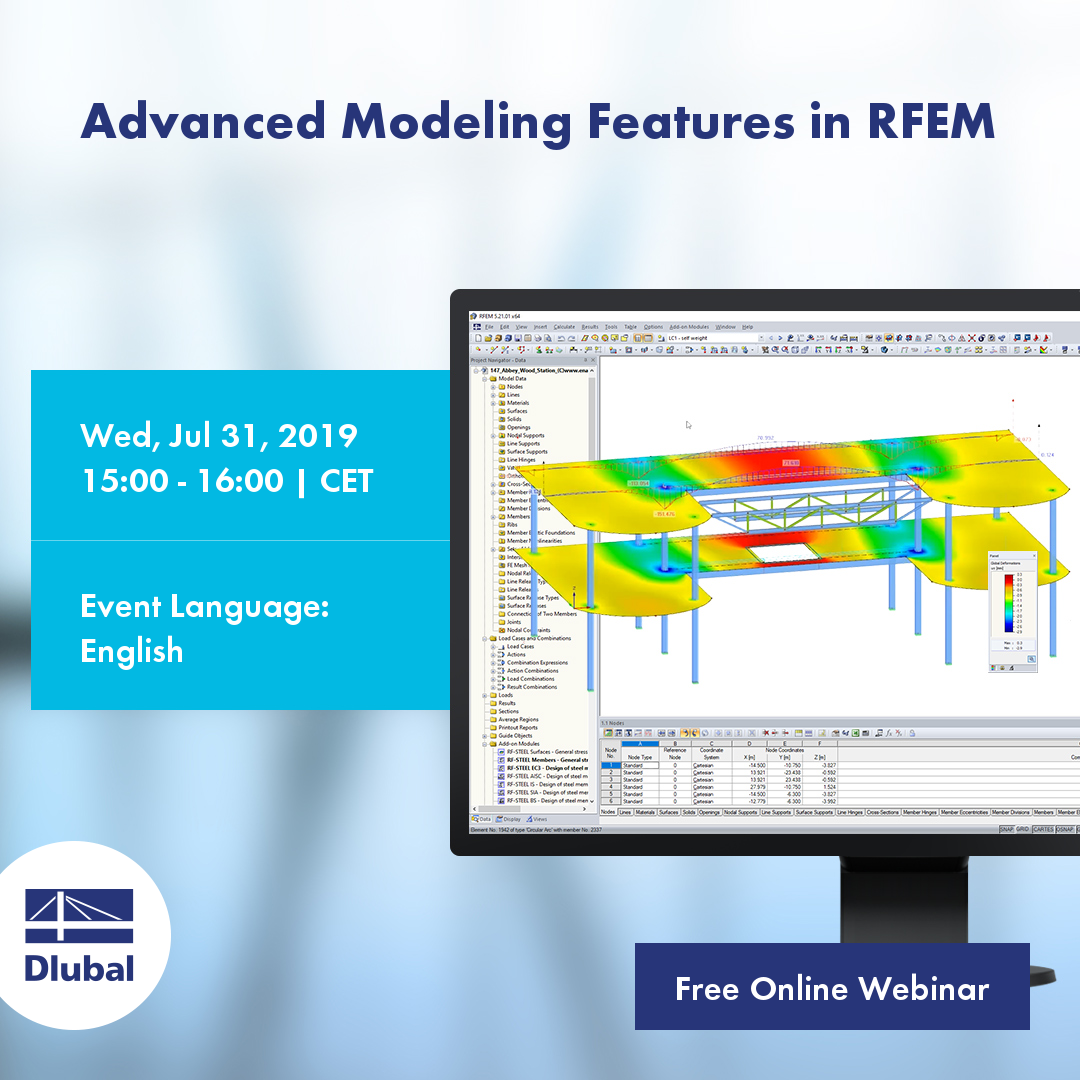 Rozšířené funkce pro modelování v programu RFEM