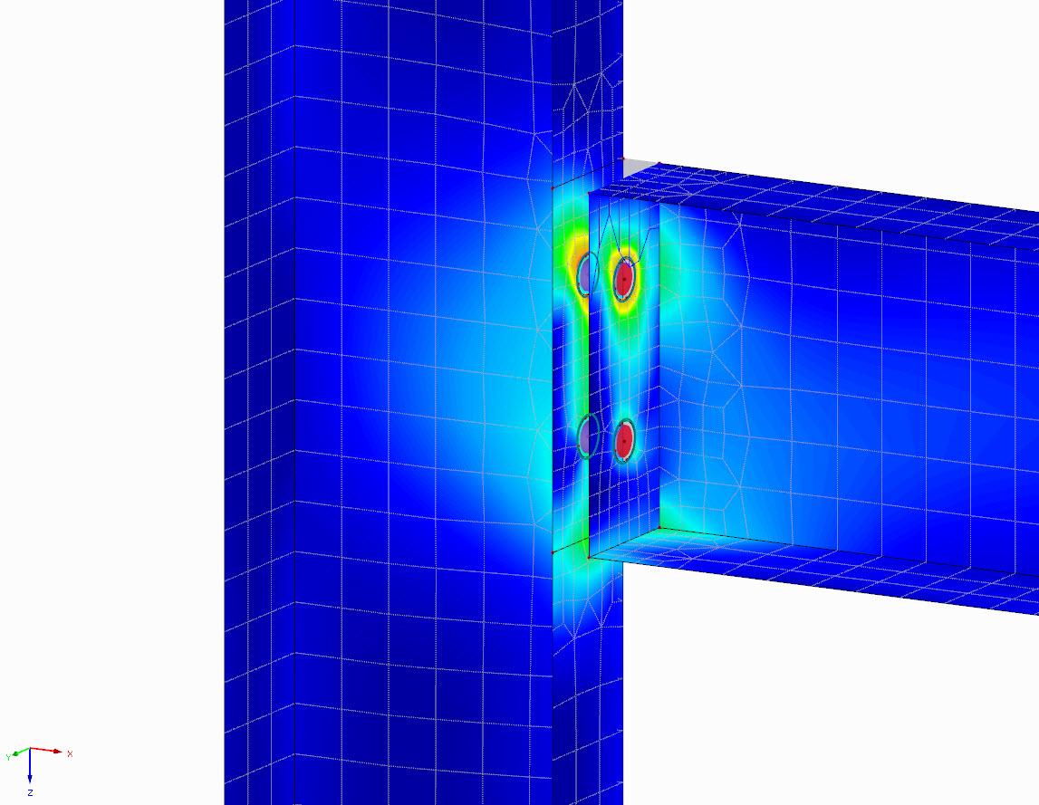 Analýza MKP ocelového přípoje v programu RFEM