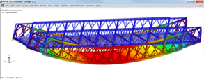 RFEM model dočasného mostu od Janson Bridging