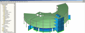 RFEM model hotelu v jachetním přístavu Kressbronn-Gohren u Bodamského jezera