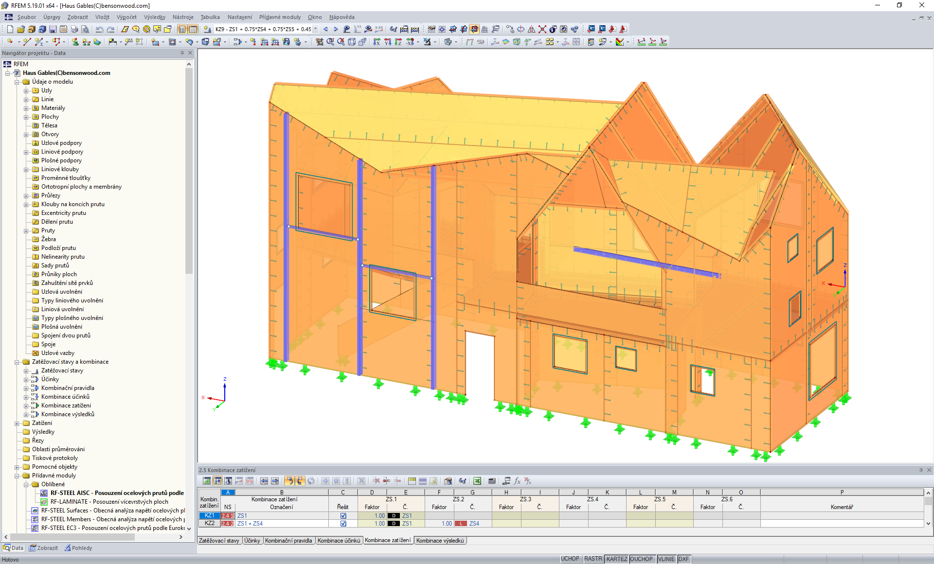 3D model domu Haus Gables v programu RFEM (© Bensonwood)