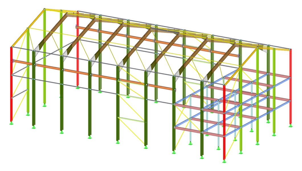 3D model stavby v programu RFEM (© Albyr)