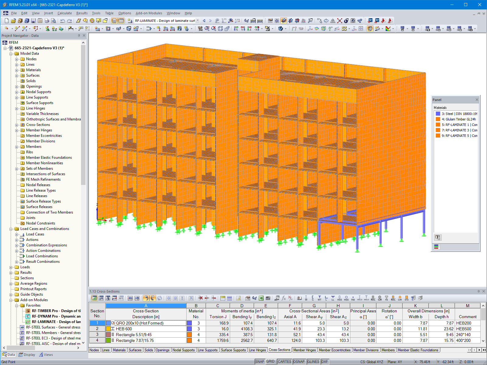 3D model bytového domu v programu RFEM (© Egoin)