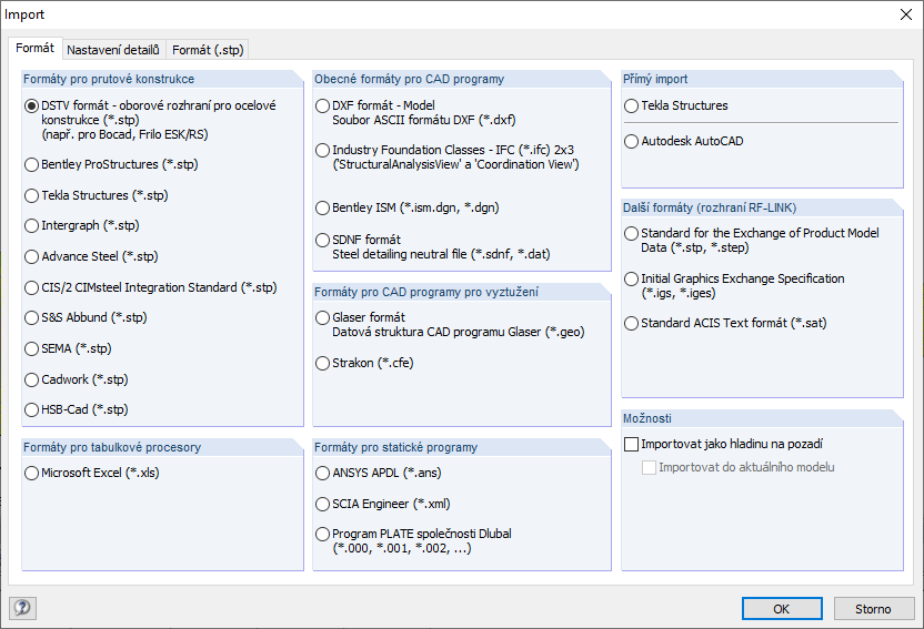 Dialog „Import“