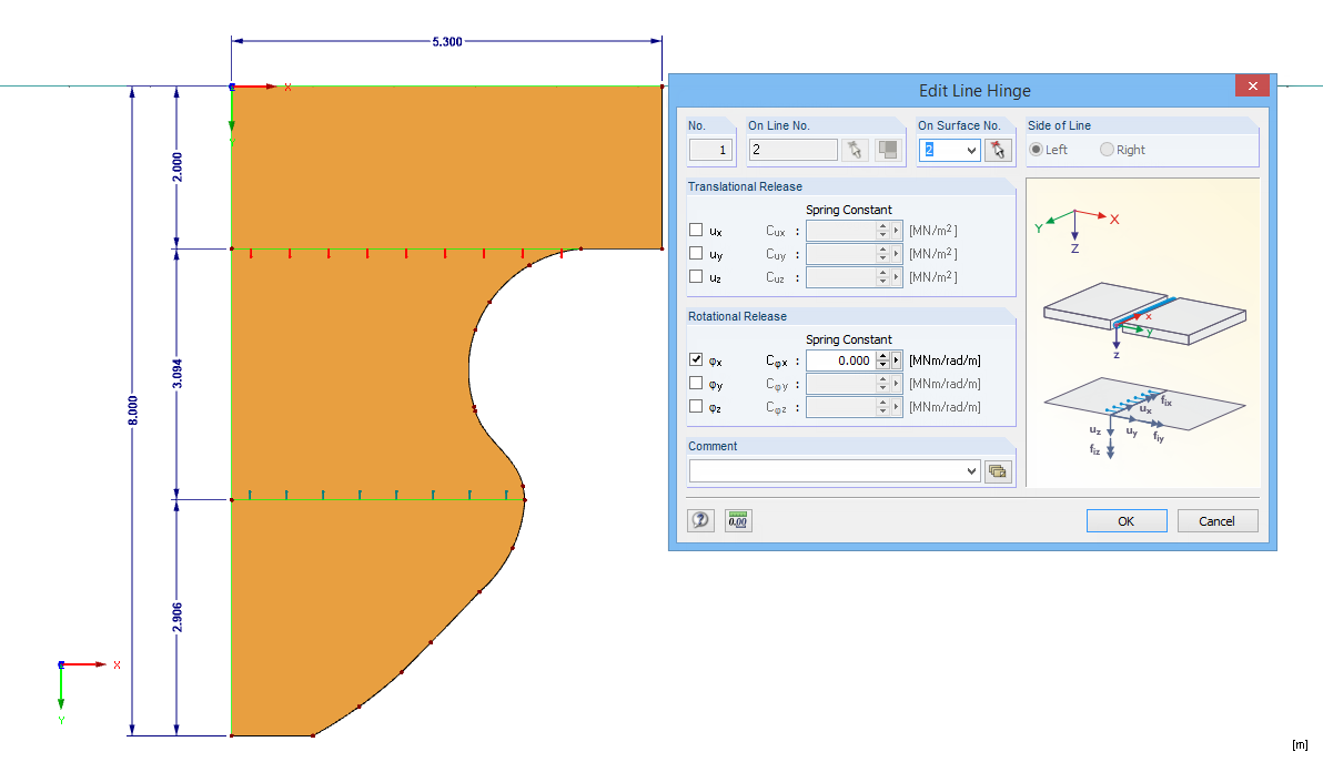 Liniové klouby v programu RFEM