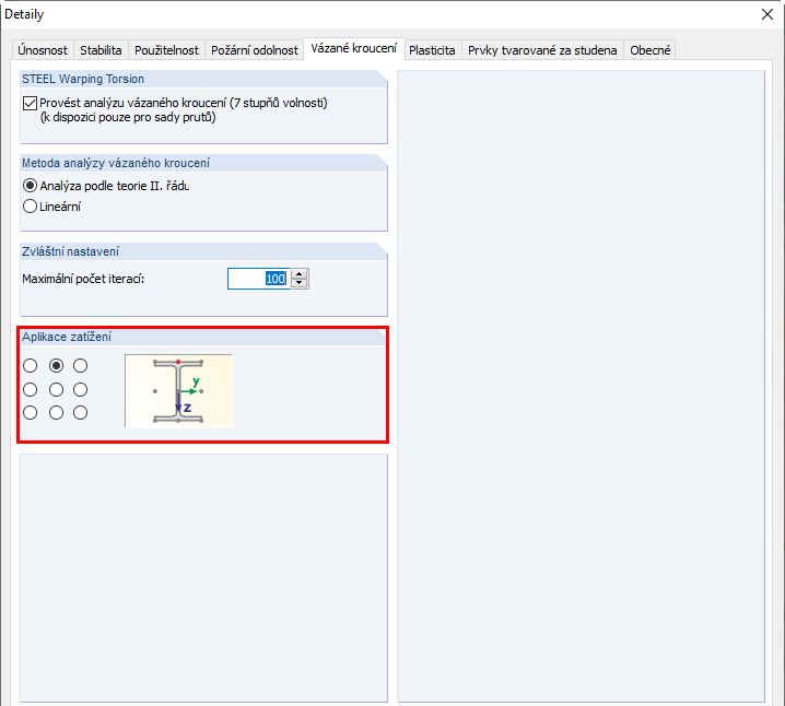 Zatížení v modulu RF-/STEEL EC3 Warping Torsion