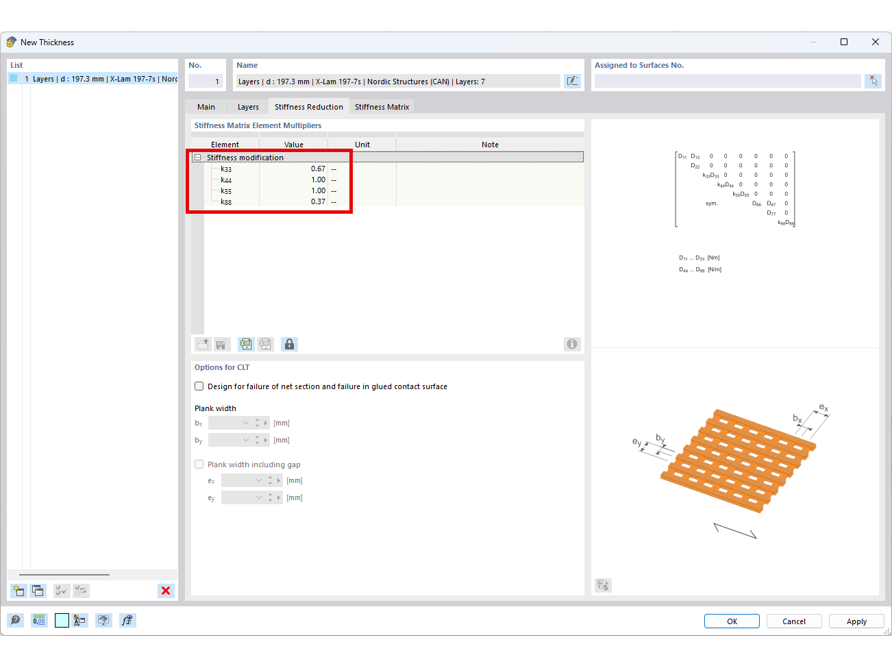 Databáze výrobců v přídavném modulu RF-LAMINATE