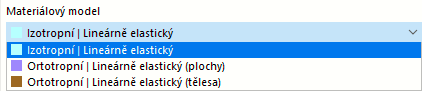 Výběr materiálového modelu