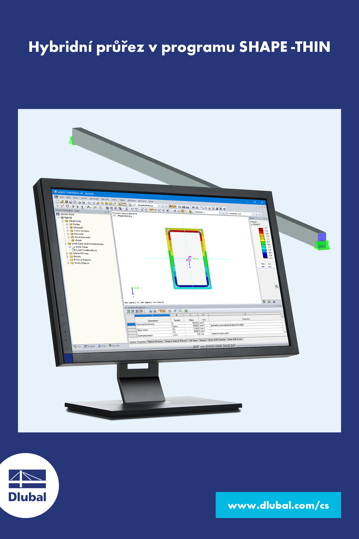 Hybridní průřez v programu SHAPE -THIN