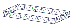 RSTAB model ocelové fasádní příhradové konstrukce o výšce cca 10 m (© Gruner AG)