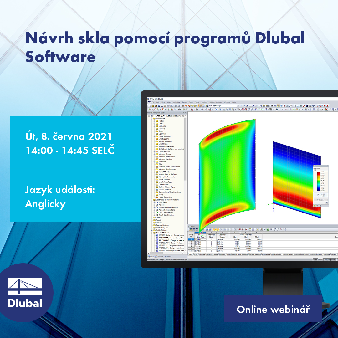 Návrh skla pomocí programů Dlubal Software