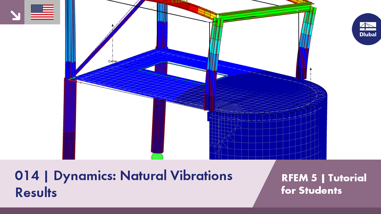 RFEM 5 Tutoriál pro studenty | 014 Dynamika: Vlastní kmitání | Výsledky