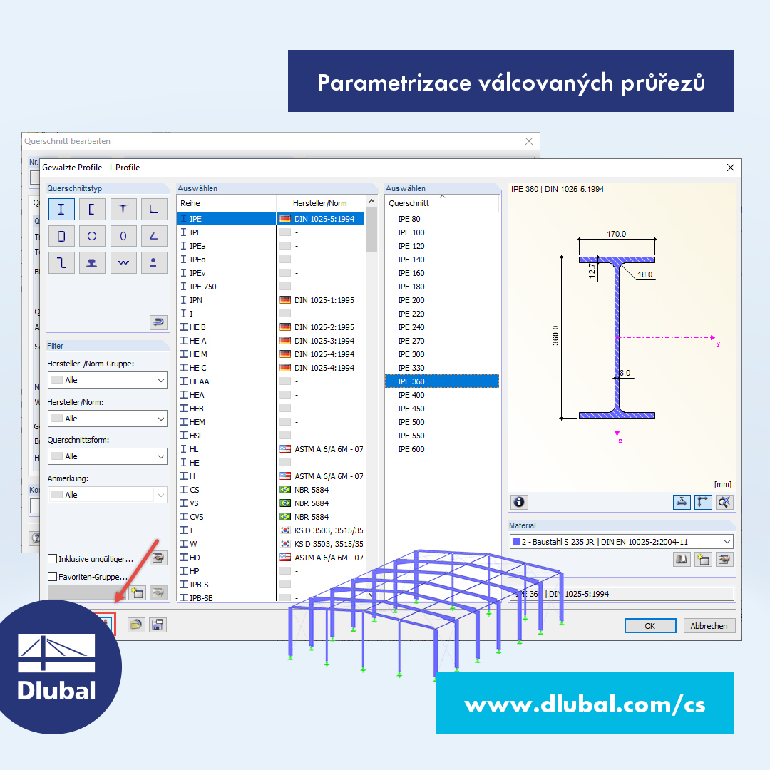 Parametrizace válcovaných průřezů