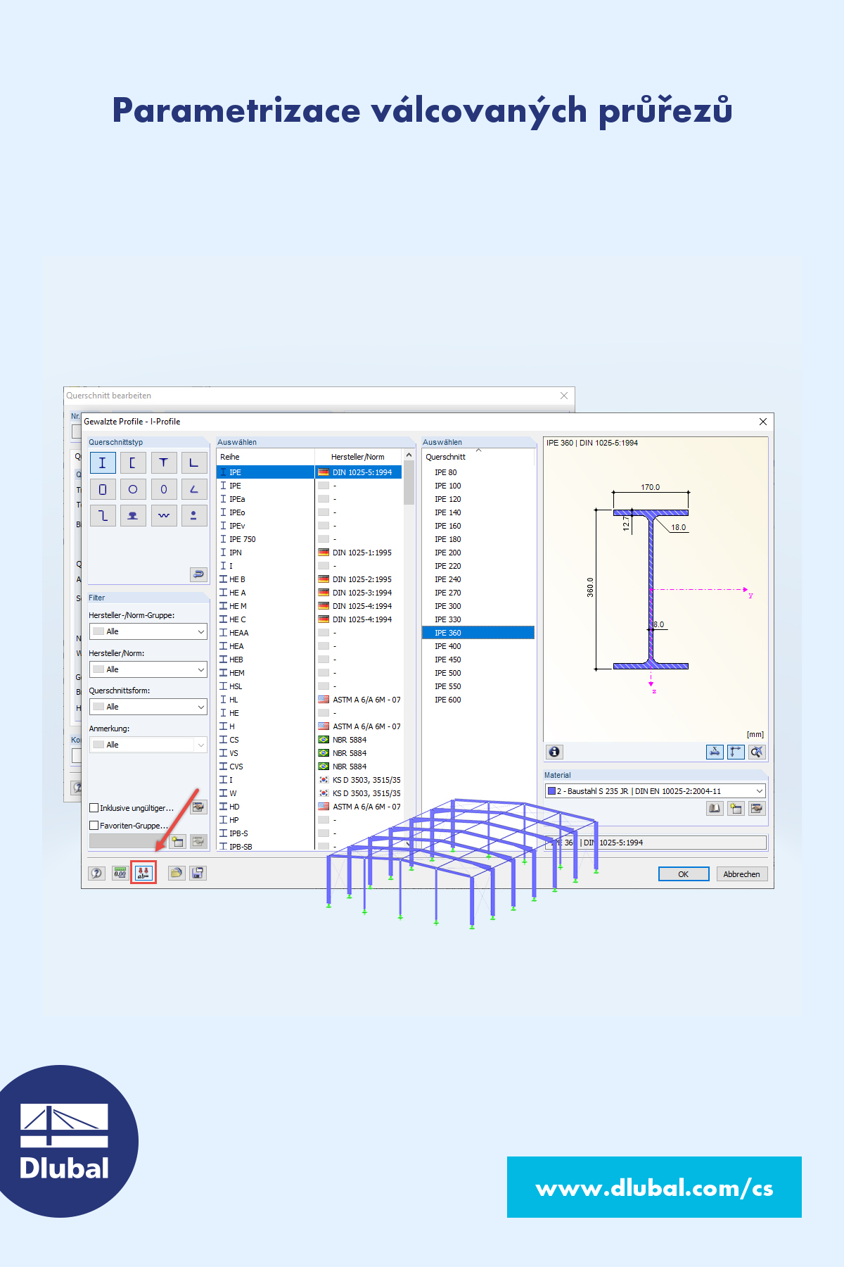 Parametrizace válcovaných průřezů