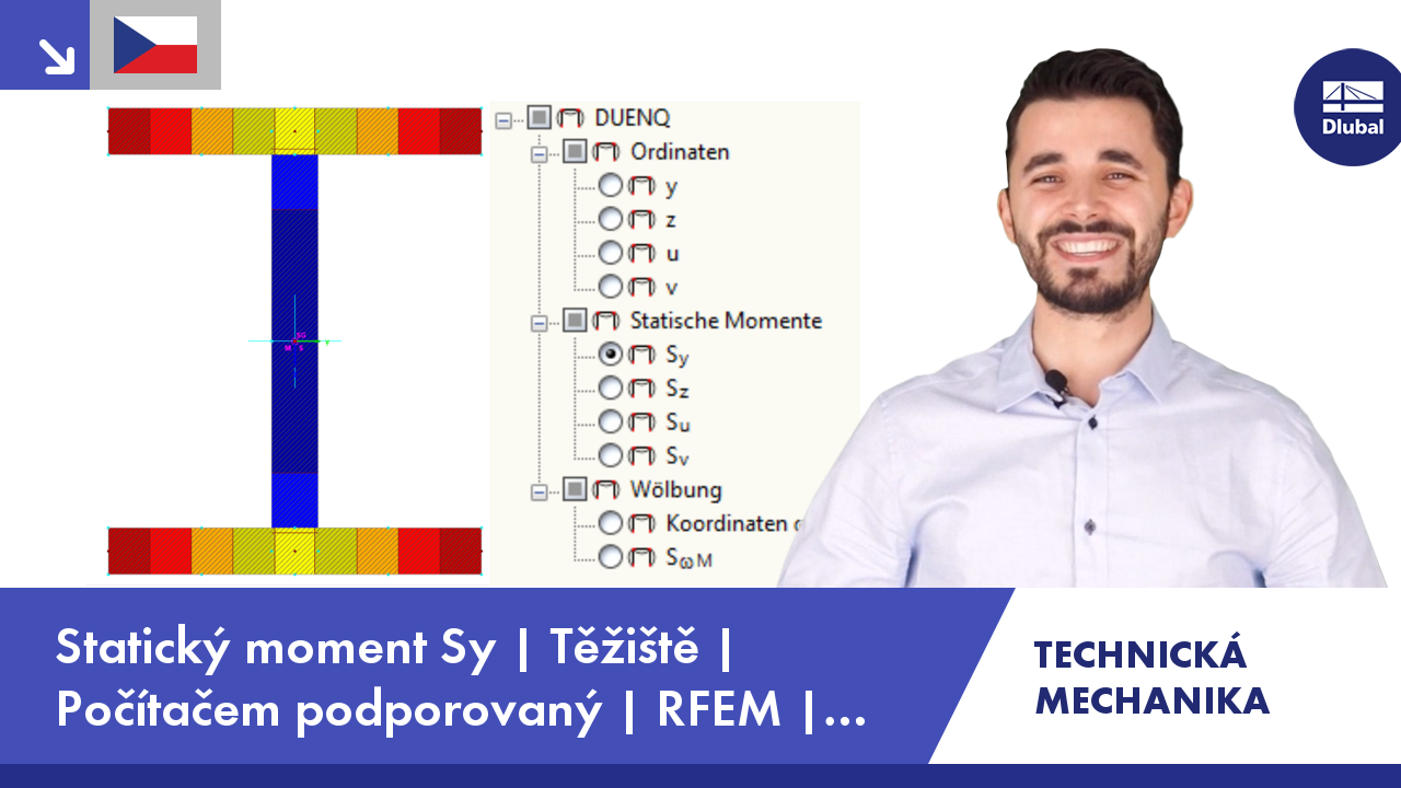 Video: Technická mechanika | Statický moment Sy | Těžiště | Počítačem podporovaný | RFEM | SHAPE-THIN