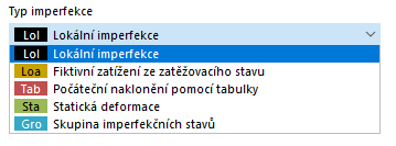 Výběr typu imperfekce