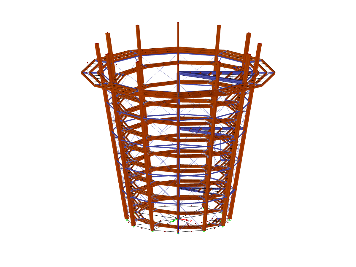 3D model rozhledny Malahat SkyWalk v programu RFEM (© Aspect Structural Engineers)
