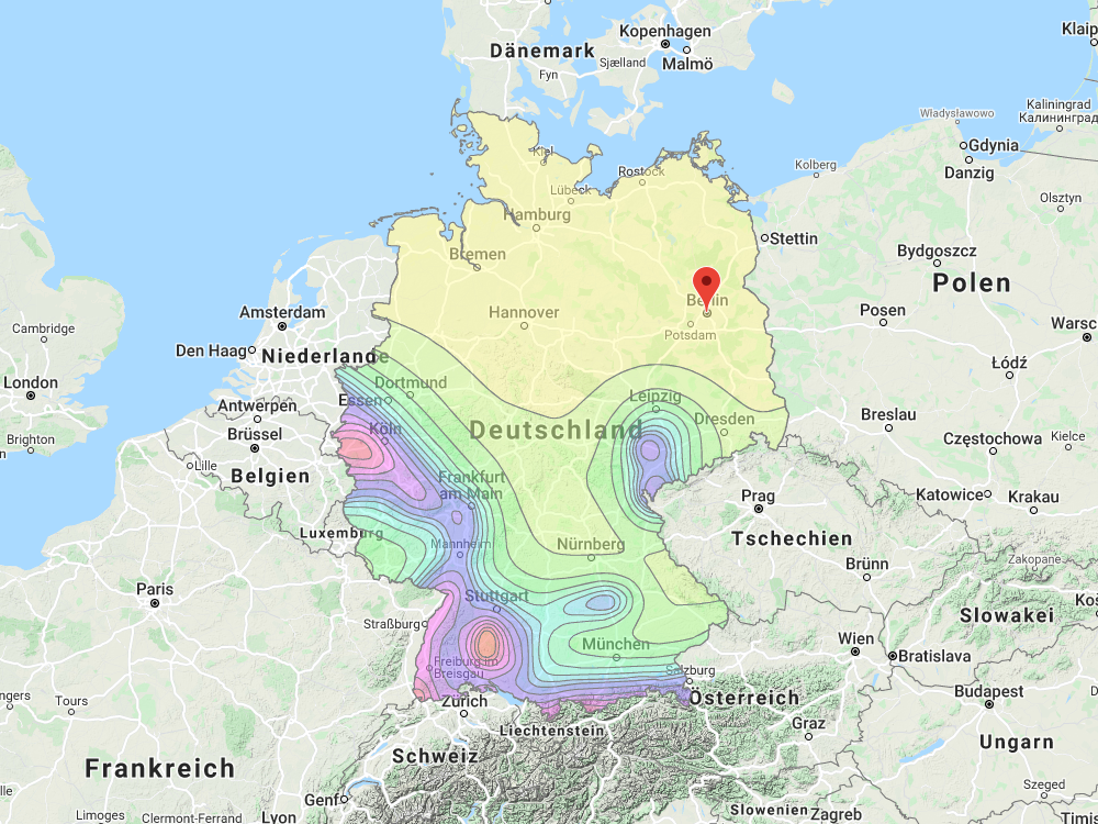 Mapa seizmických oblastí Německa