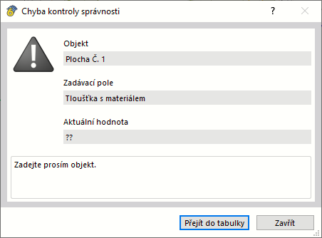Kontrola správnosti s chybovým hlášením