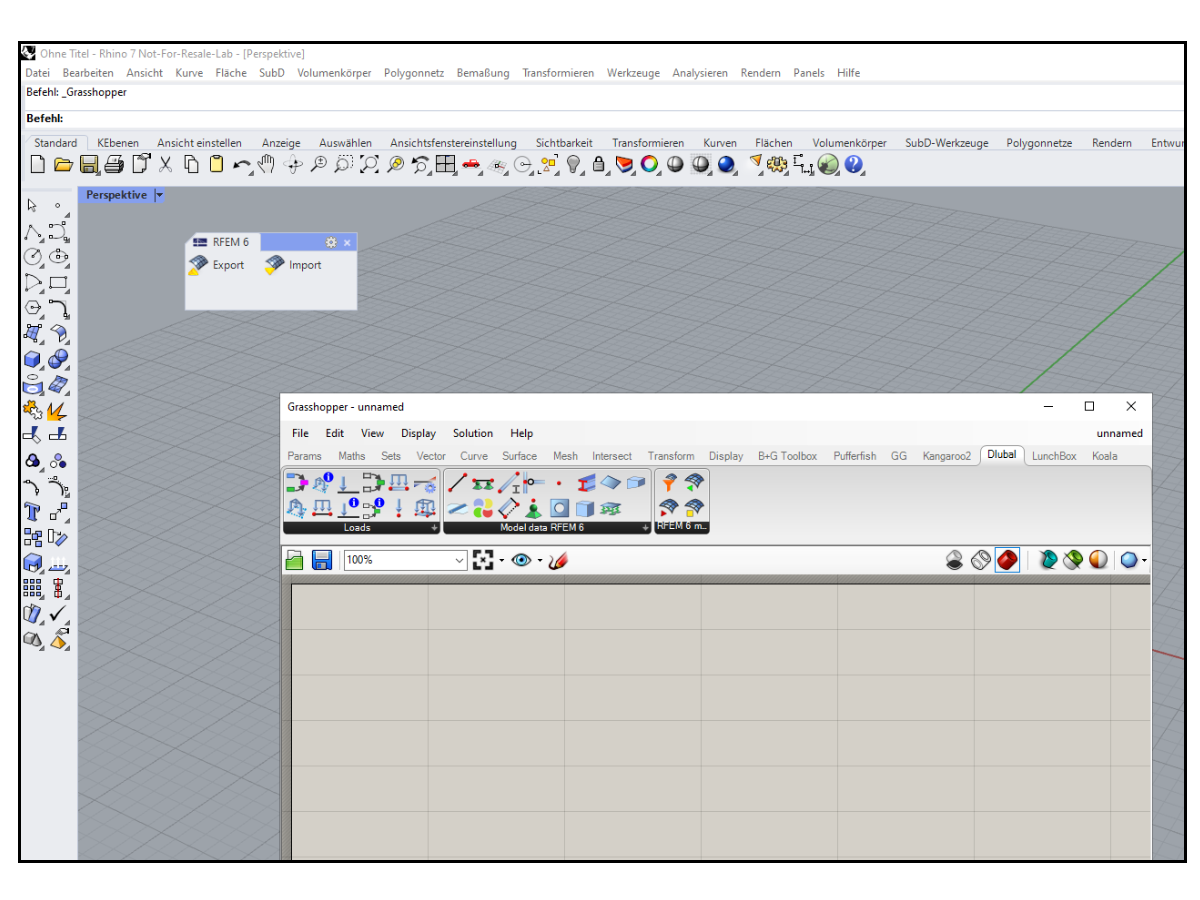 FAQ 005136 | Nainstalují se pluginy programů Rhino a Grasshopper pro RFEM 6 automaticky?