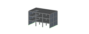 Model budovy v programu RFEM (© SIE.istmo Servicio de Ingeniería Estructural)