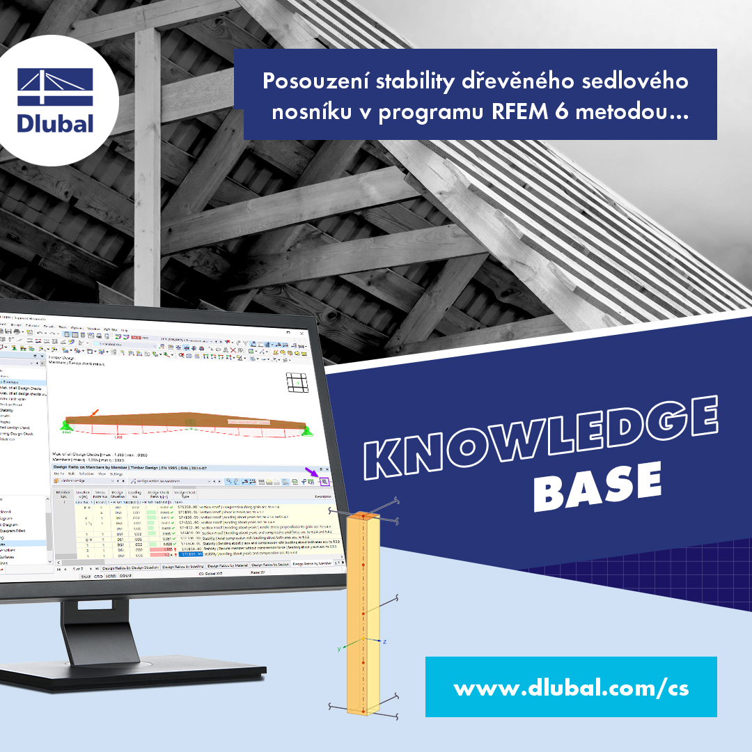 Posouzení stability dřevěného sedlového nosníku v programu RFEM 6 metodou náhradního prutu